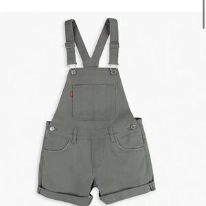 Levi’s Gray Shortall Overalls, Like new, 18-24